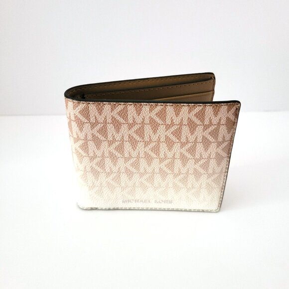 Michael Kors Cooper Billfold ID Wallet Bifold Husk MK Ombre Logo - Picture 1 of 6